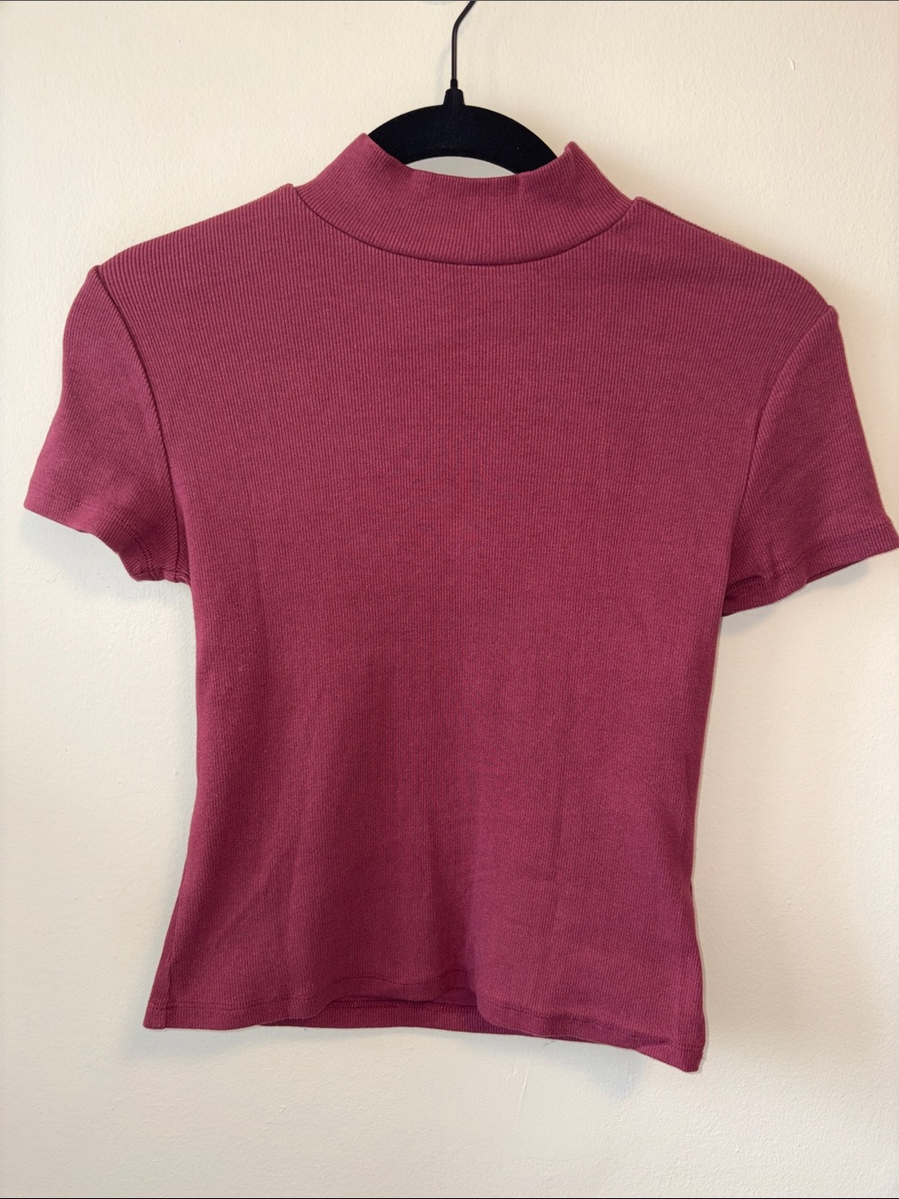 Anthropologie Mock Neck Short Sleeve Top